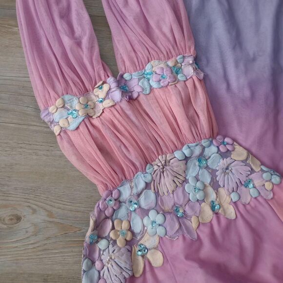 Y2K Ema Savahl Floral Ombré Halter Fairy Dress - Picture 6 of 12